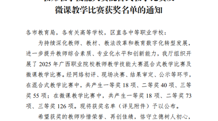 我校教师在全区职业院校教师教学技能大赛中双获佳绩